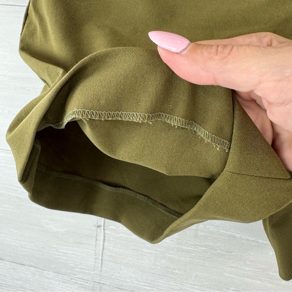 Prada Olive Mid-Rise Rayon Blend Shorts - Picture 4 of 7